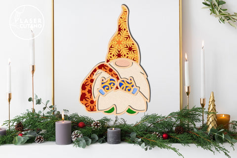 Christmas Decorative Gnomes Set Laser Cut Templates SVG LaserCutano 