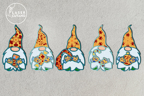 Christmas Decorative Gnomes Set Laser Cut Templates SVG LaserCutano 