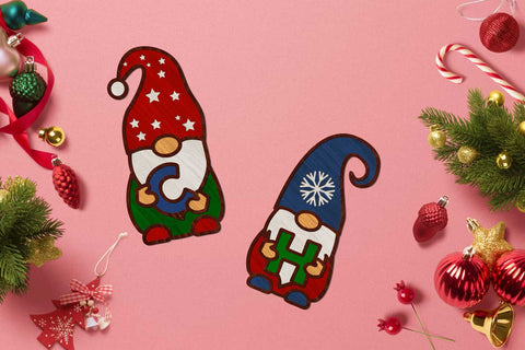 Christmas Decorative Gnomes With Letters, Cut Files SVG LaserCutano 