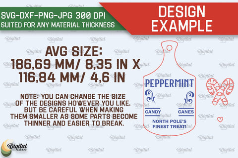 Christmas decorative mini cutting boards Laser Cut Bundle SVG Evgenyia Guschina 