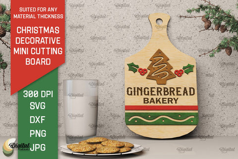 Christmas decorative mini cutting boards Laser Cut Bundle SVG Evgenyia Guschina 