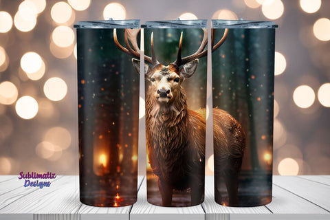Christmas Deer 20 oz Skinny Wrap | 20 oz Skinny Tumbler Wrap Sublimation Christmas Design Sublimation Sublimatiz Designs 