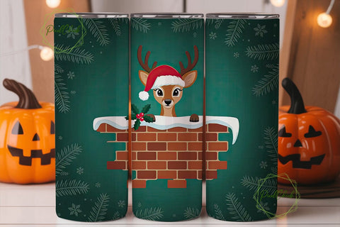 Christmas Deer 20oz Tumbler Design Sublimation PixelChick 