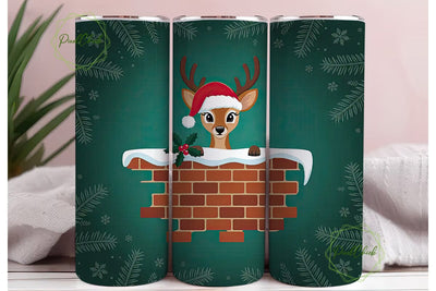 Christmas Deer 20oz Tumbler Design Sublimation PixelChick 