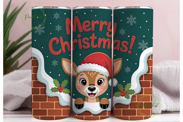 Christmas Deer 20oz Tumbler Design Sublimation PixelChick 