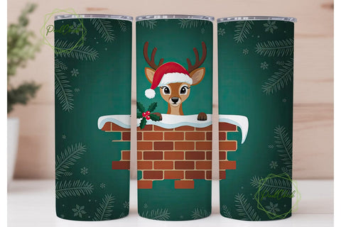Christmas Deer 20oz Tumbler Design Sublimation PixelChick 