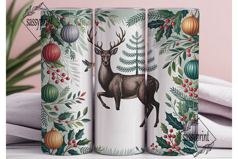 Christmas Deer 20oz Tumbler Design Sublimation sassyprint 