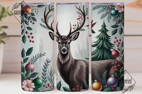 Christmas Deer 20oz Tumbler Design Sublimation sassyprint 