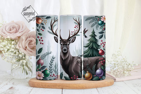 Christmas Deer 20oz Tumbler Design Sublimation sassyprint 
