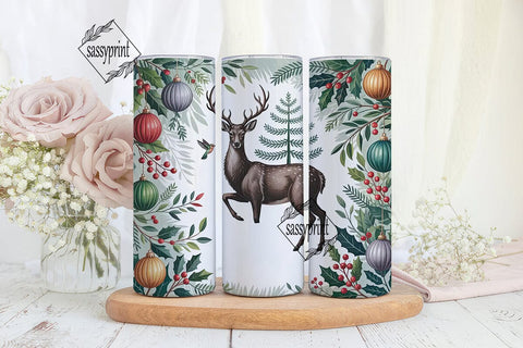Christmas Deer 20oz Tumbler Design Sublimation sassyprint 