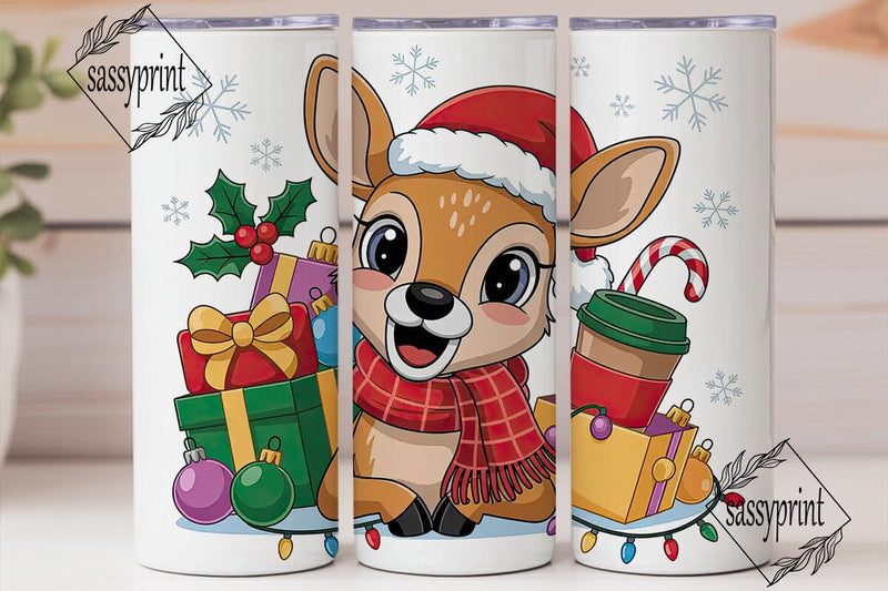 Christmas Deer 20oz Tumbler Design Sublimation sassyprint 
