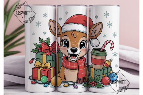 Christmas Deer 20oz Tumbler Design Sublimation sassyprint 