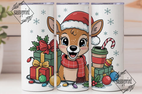 Christmas Deer 20oz Tumbler Design Sublimation sassyprint 