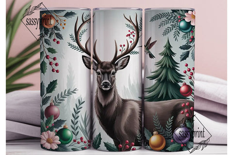 Christmas Deer 20oz Tumbler Design Sublimation sassyprint 