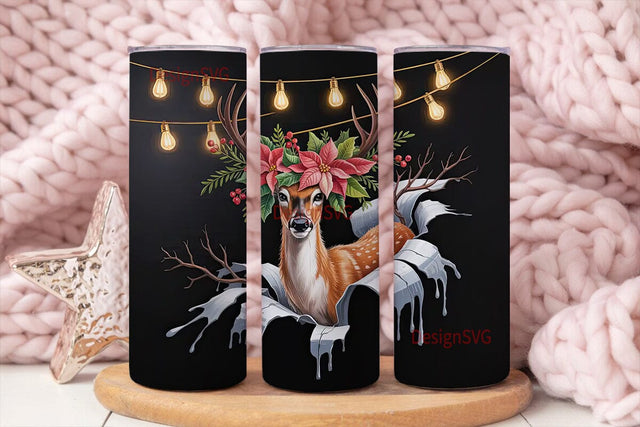 Christmas Deer 20oz Tumbler Wrap Sublimation DesignSVG 