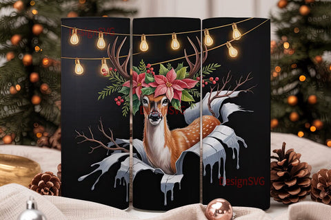 Christmas Deer 20oz Tumbler Wrap Sublimation DesignSVG 