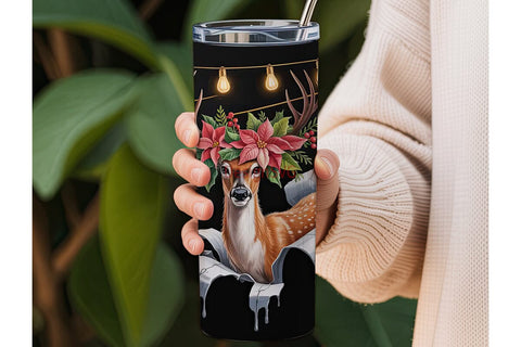 Christmas Deer 20oz Tumbler Wrap Sublimation DesignSVG 