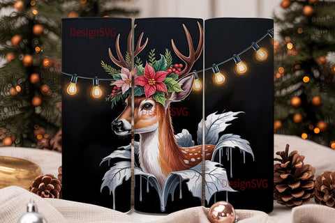 Christmas Deer 20oz Tumbler Wrap Sublimation DesignSVG 