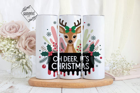 Christmas Deer 20oz Tumbler Wrap Sublimation sassyprint 