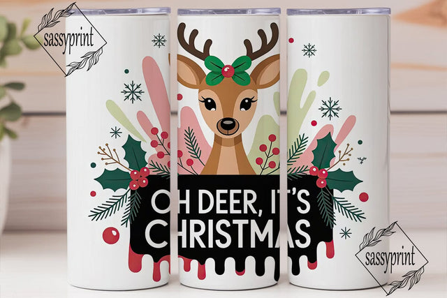 Christmas Deer 20oz Tumbler Wrap Sublimation sassyprint 