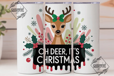 Christmas Deer 20oz Tumbler Wrap Sublimation sassyprint 