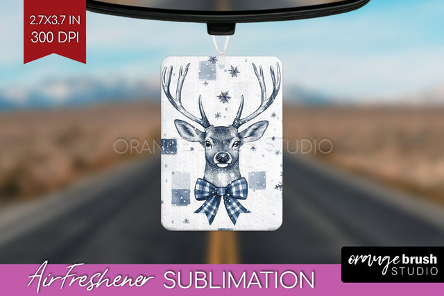 Christmas Deer Air Freshener PNG - Vintage Christmas Design Sublimation OrangeBrushStudio 