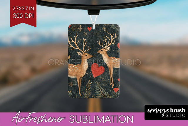 Christmas Deer Air Freshener PNG - Vintage Christmas Design Sublimation OrangeBrushStudio 