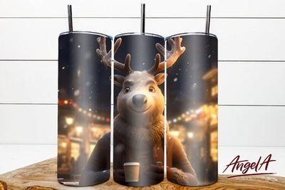 christmas deer / deer sublimation tumbler / animal tumbler Sublimation Angelina Semenova 