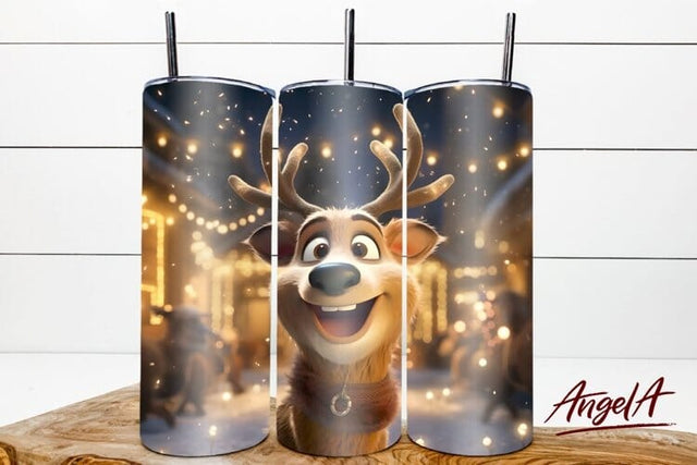 christmas deer head / deer tumbler / christmas tumbler wrap Sublimation Angelina Semenova 