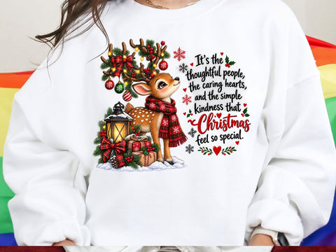 Christmas Deer Kindness Quote PNG SVG artprintfile 