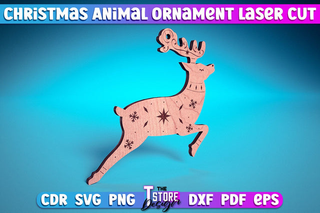Christmas Deer Laser Cut v.1 | Christmas Tree Toy Design | CNC Files SVG The T Store Design 