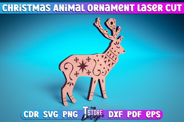 Christmas Deer Laser Cut v.1 | Christmas Tree Toy Design | CNC Files SVG The T Store Design 