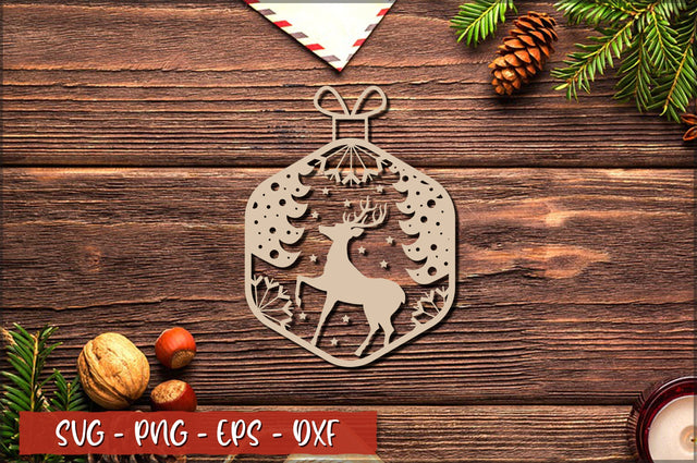 Christmas Deer Ornament Laser Cut SVG SVG Shetara Begum 
