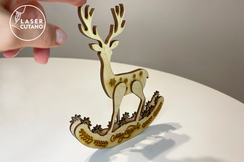 Christmas Deer Ornament, Multilayer Home Decoration, laser Cut File, Wood Cut Template, New Year Decor SVG LaserCutano 