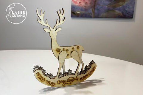 Christmas Deer Ornament, Multilayer Home Decoration, laser Cut File, Wood Cut Template, New Year Decor SVG LaserCutano 