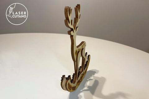 Christmas Deer Ornament, Multilayer Home Decoration, laser Cut File, Wood Cut Template, New Year Decor SVG LaserCutano 