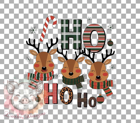 Christmas Deer, Reindeer PNG, Sublimation Design, Holiday Decor, Cute Reindeer, Digital Download, Merry Christmas, Ho Ho Ho Sublimation Lara' s Designs 