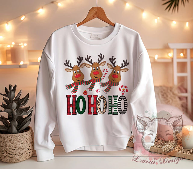 Christmas Deer, Reindeer PNG, Sublimation Design, Holiday Decor, Cute Reindeer, Digital Download, Merry Christmas, Ho Ho Ho Sublimation Lara' s Designs 