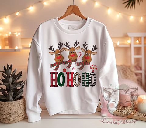 Christmas Deer, Reindeer PNG, Sublimation Design, Holiday Decor, Cute Reindeer, Digital Download, Merry Christmas, Ho Ho Ho Sublimation Lara' s Designs 