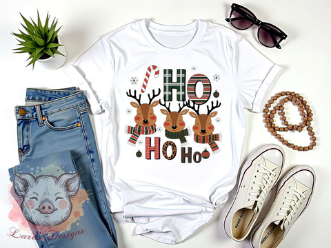 Christmas Deer, Reindeer PNG, Sublimation Design, Holiday Decor, Cute Reindeer, Digital Download, Merry Christmas, Ho Ho Ho Sublimation Lara' s Designs 