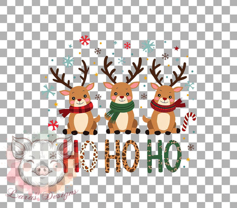 Christmas Deer, Reindeer PNG, Sublimation Design, Holiday Decor, Cute Reindeer, Digital Download, Merry Christmas, Ho Ho Ho Sublimation Lara' s Designs 
