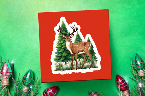 Christmas deer Sticker Design Sublimation Regulrcrative 