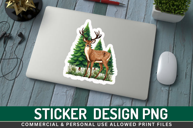 Christmas deer Sticker Design Sublimation Regulrcrative 