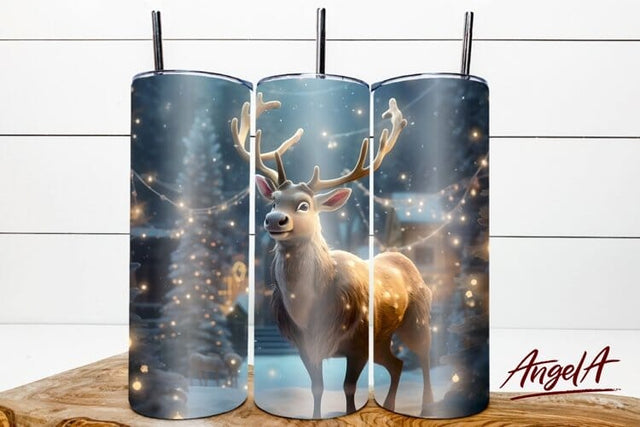 christmas deer tumbler / 3d christmas tumbler wrap / winter Sublimation Angelina Semenova 