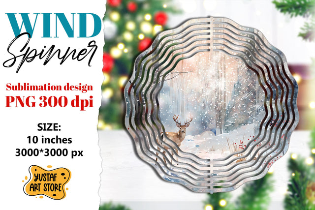 Christmas deer wind spinner. Winter sublimation design Sublimation Yustaf Art Store 