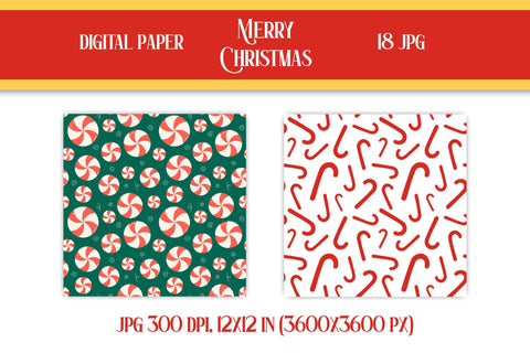 Christmas Digital Paper Patterns Prints | Cute Xmas Collection for Scrapbooking & Designs | Christmas Seamless Patterns Bundle JPG Download Digital Pattern AnnaViolet_store 