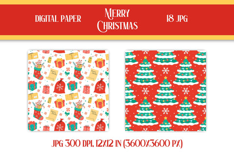 Christmas Digital Paper Patterns Prints | Cute Xmas Collection for Scrapbooking & Designs | Christmas Seamless Patterns Bundle JPG Download Digital Pattern AnnaViolet_store 