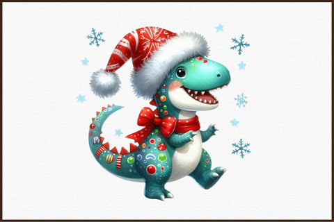 Christmas Dinosaur Sublimation Clipart Sublimation designartist 