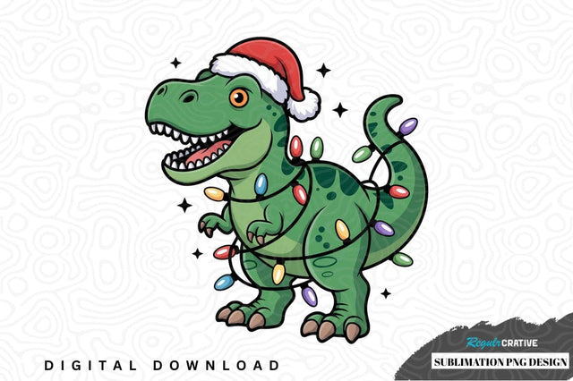 Christmas dinosaur sublimation png design Sublimation Regulrcrative 