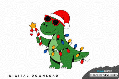 Christmas dinosaur sublimation png design Sublimation Regulrcrative 